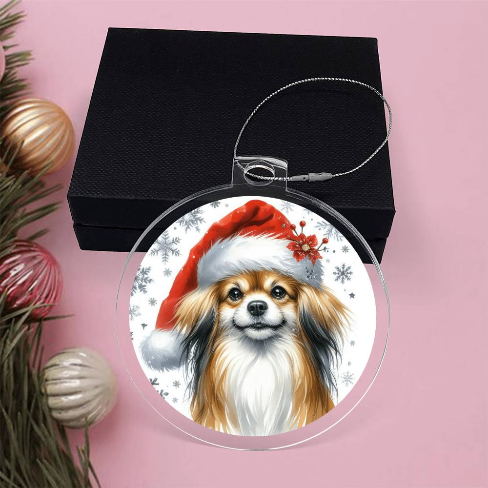 Christmas Dog - Tibetan Spaniel - Acrylic Ornament