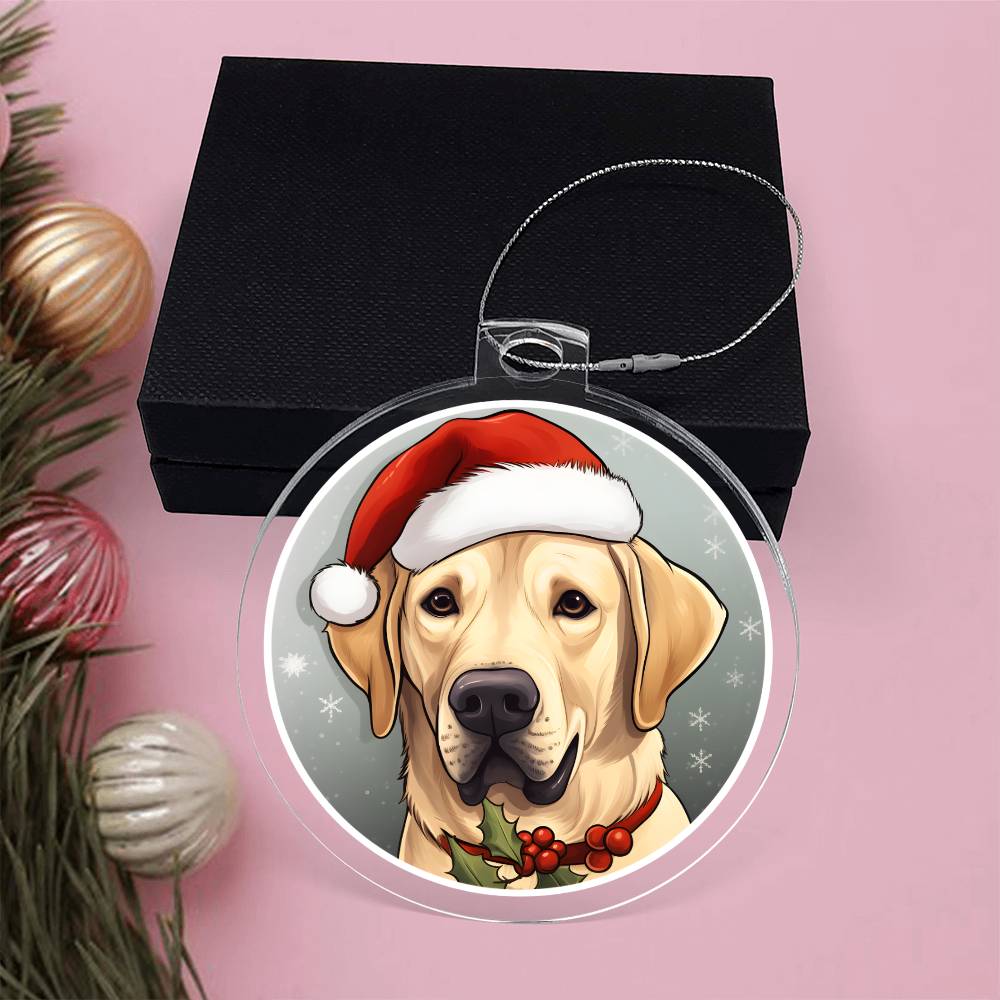 Dog Stained Glass Christmas Design 016 - Acrylic Ornament
