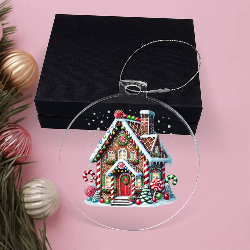 Christmas Gingerbread House 018 - Acrylic Ornament