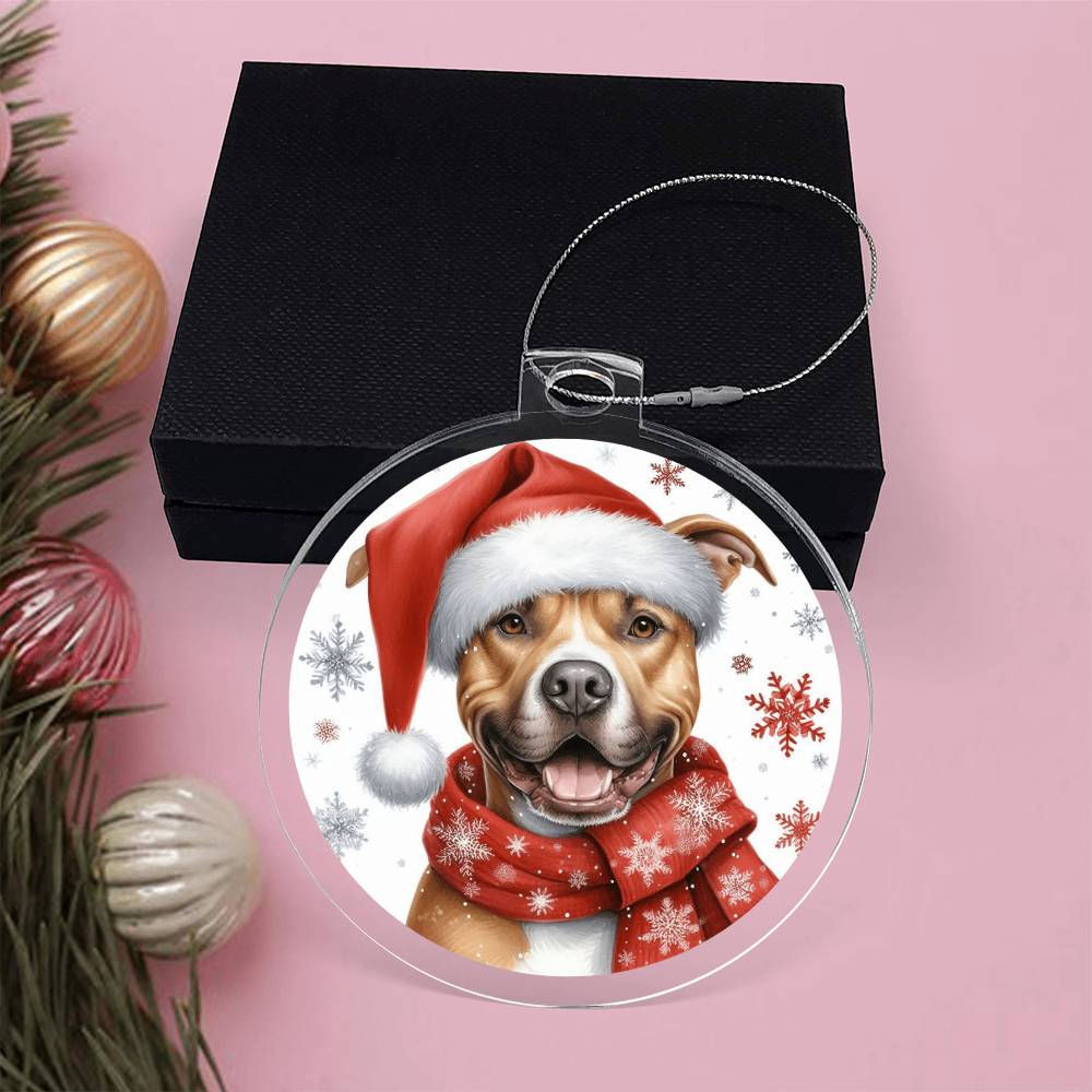 Christmas Dog - American Pit Bull Terrier - Acrylic Ornament