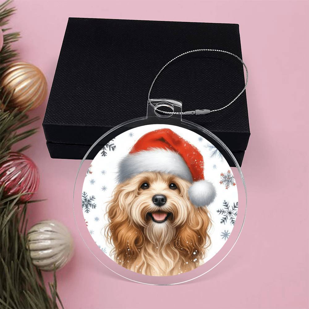 Christmas Dog - Cockapoo - Acrylic Ornament