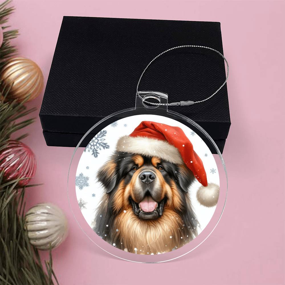 Christmas Dog - Tibetan Mastiff - Acrylic Ornament