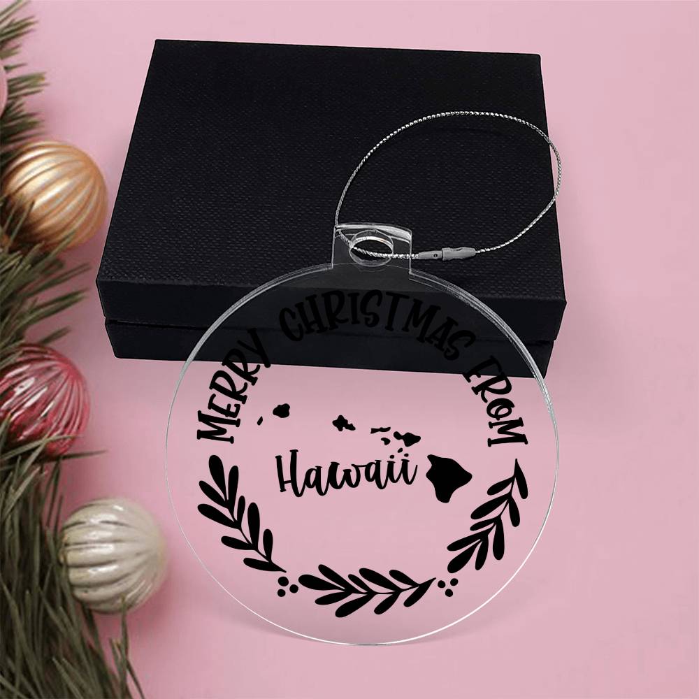 Merry Christmas From Hawaii - Acrylic Ornament