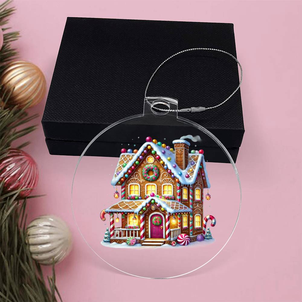 Christmas Gingerbread House 005 - Acrylic Ornament