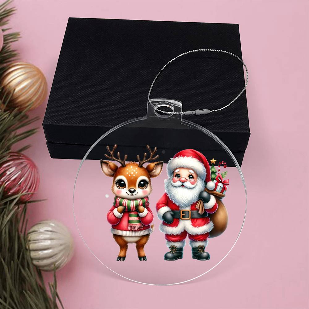 Cute Christmas Reindeer 014 - Acrylic Ornament