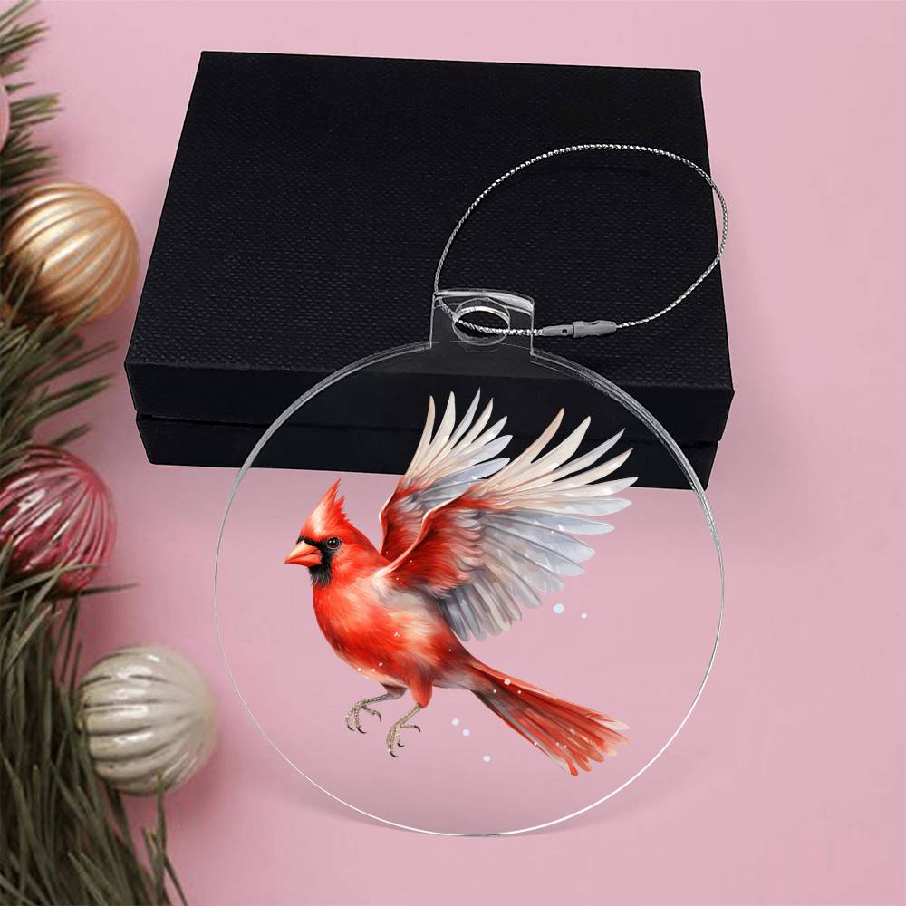 Christmas Cardinal 006 - Acrylic Ornament