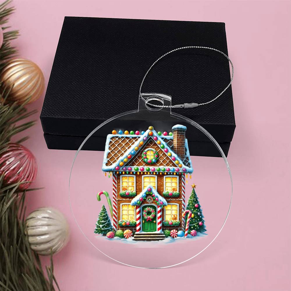 Christmas Gingerbread House 020 - Acrylic Ornament