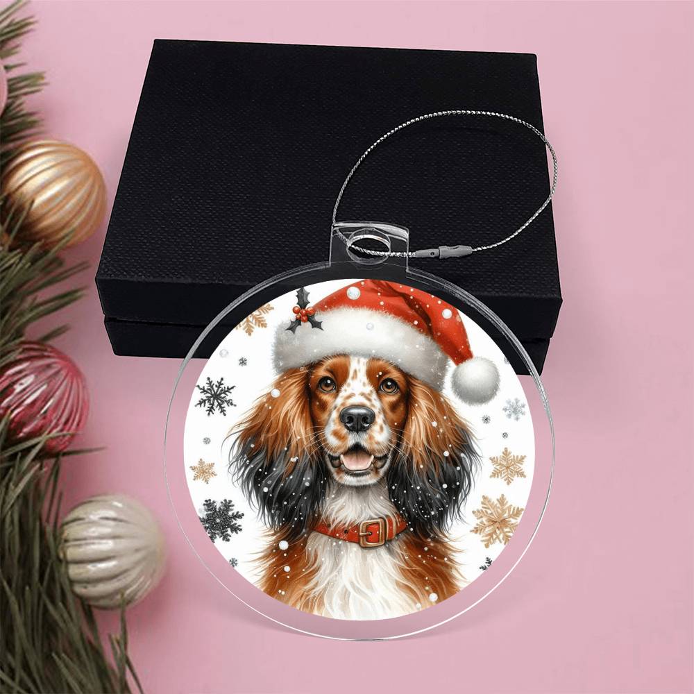 Christmas Dog - Sussex Spaniel - Acrylic Ornament