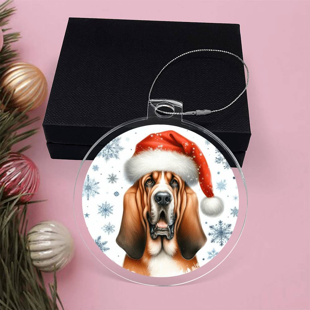 Christmas Dog - Bloodhound - Acrylic Ornament