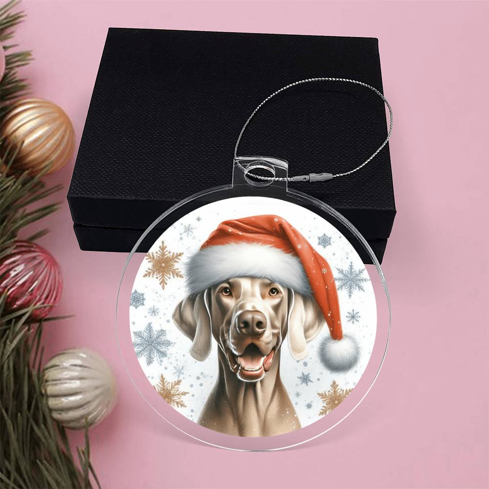 Christmas Dog - Weimaraner - Acrylic Ornament