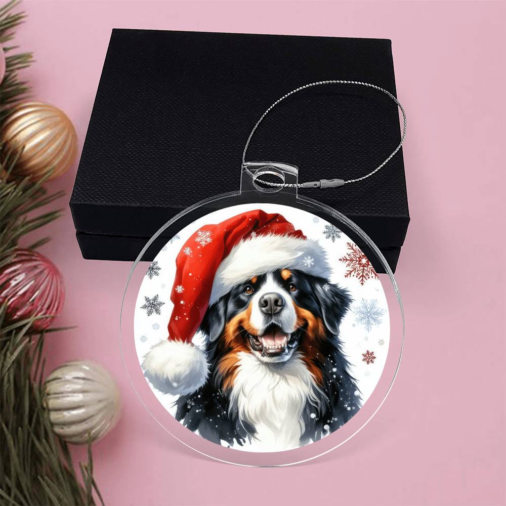 Christmas Dog - Bernese Mountain Dog - Acrylic Ornament