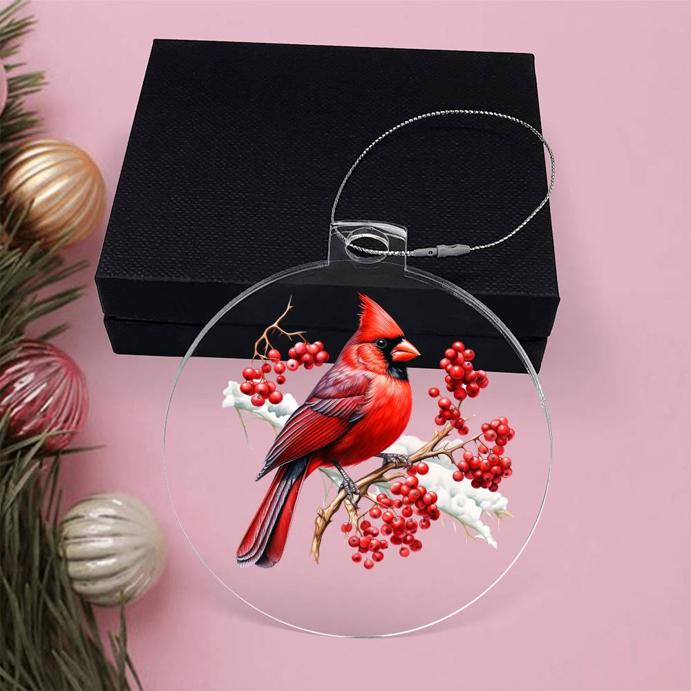 Christmas Cardinal 009 - Acrylic Ornament