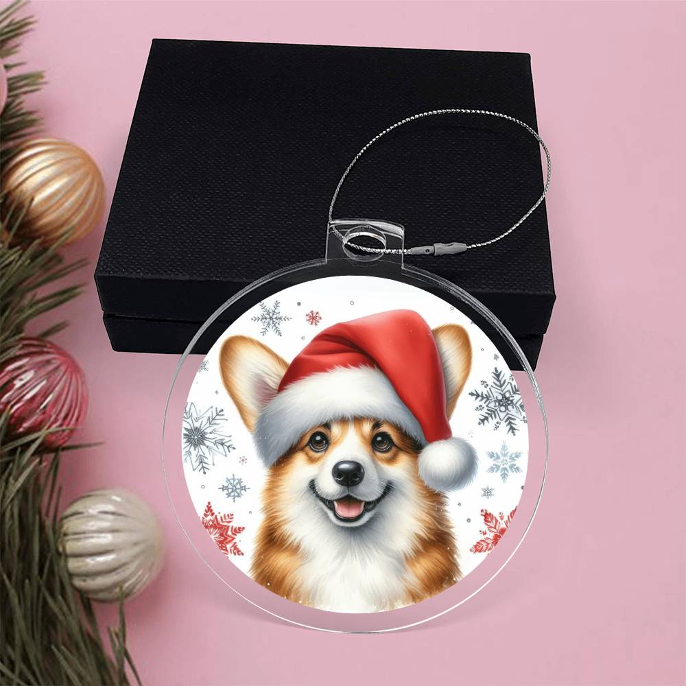 Christmas Dog - Pembroke Welsh Corgi  - Acrylic Ornament