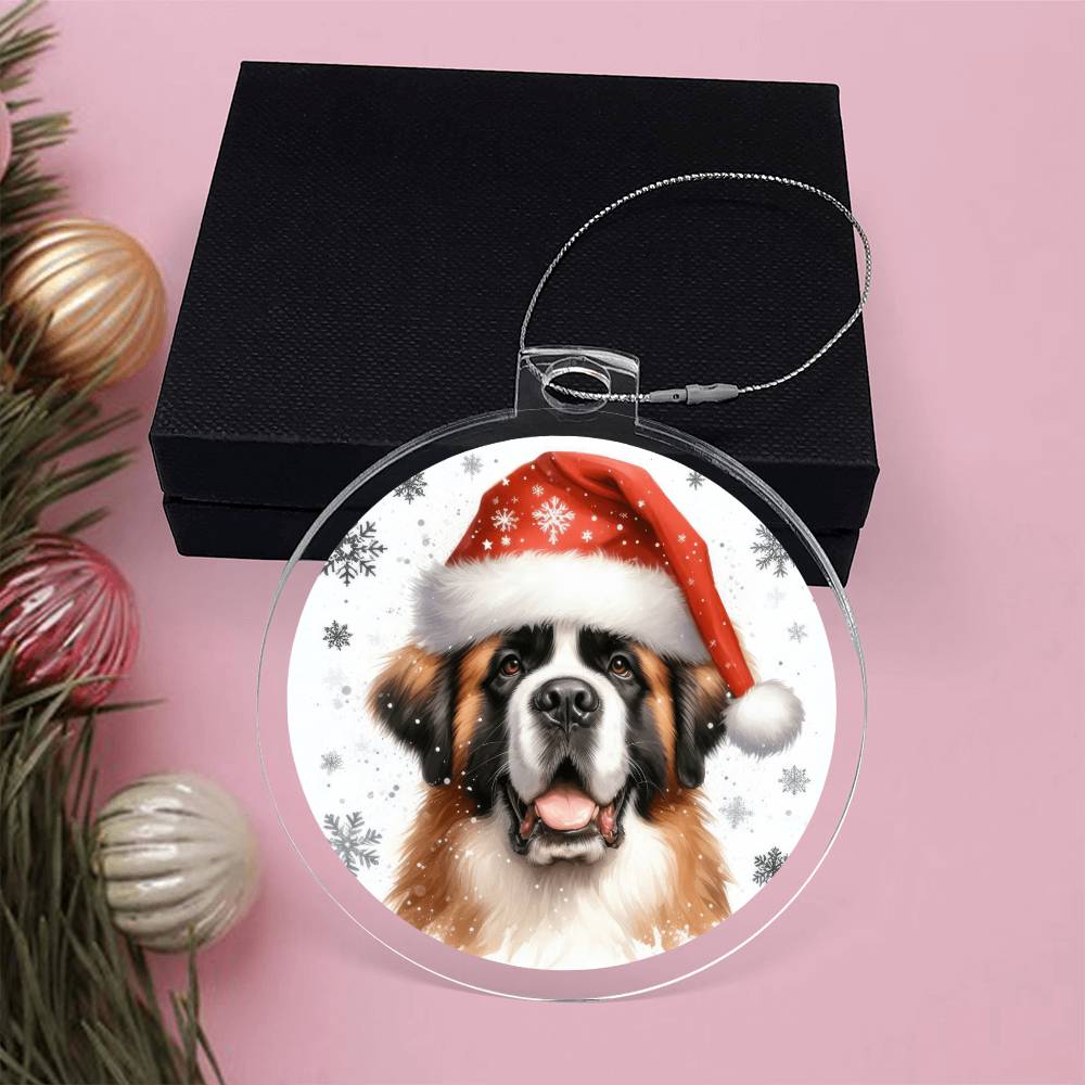 Christmas Dog - St. Bernard - Acrylic Ornament