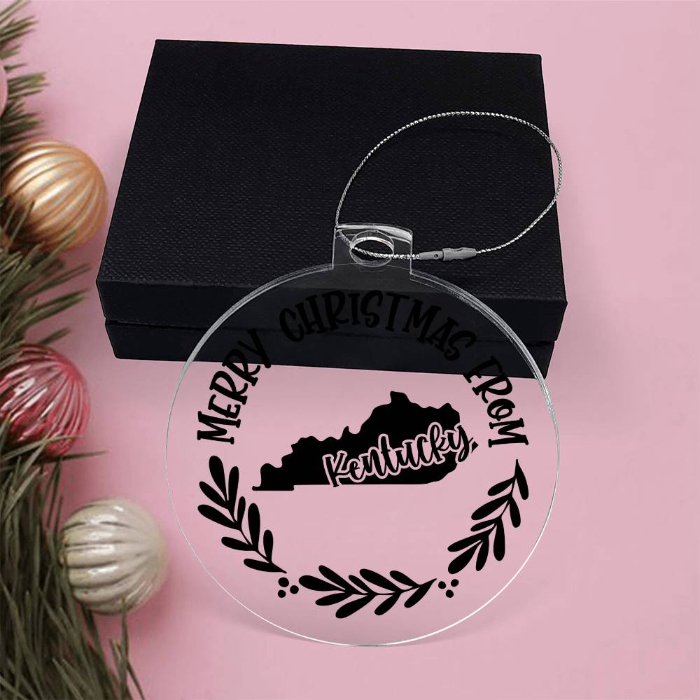 Merry Christmas From Kentucky - Acrylic Ornament
