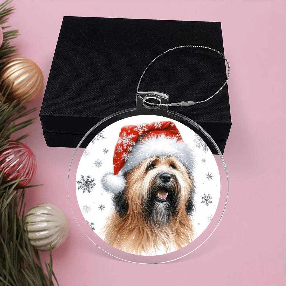 Christmas Dog - Briard - Acrylic Ornament