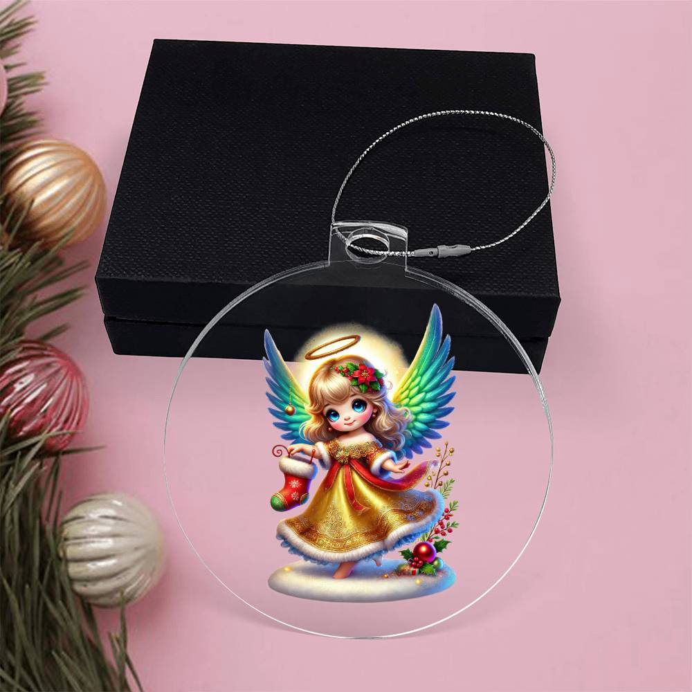 Cute Christmas Angel 006 - Acrylic Ornament