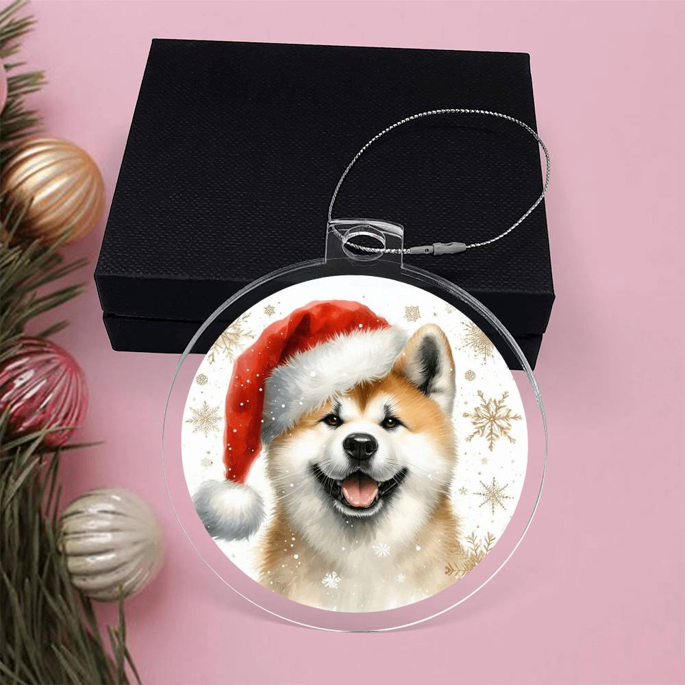 Christmas Dog - Akita - Acrylic Ornament