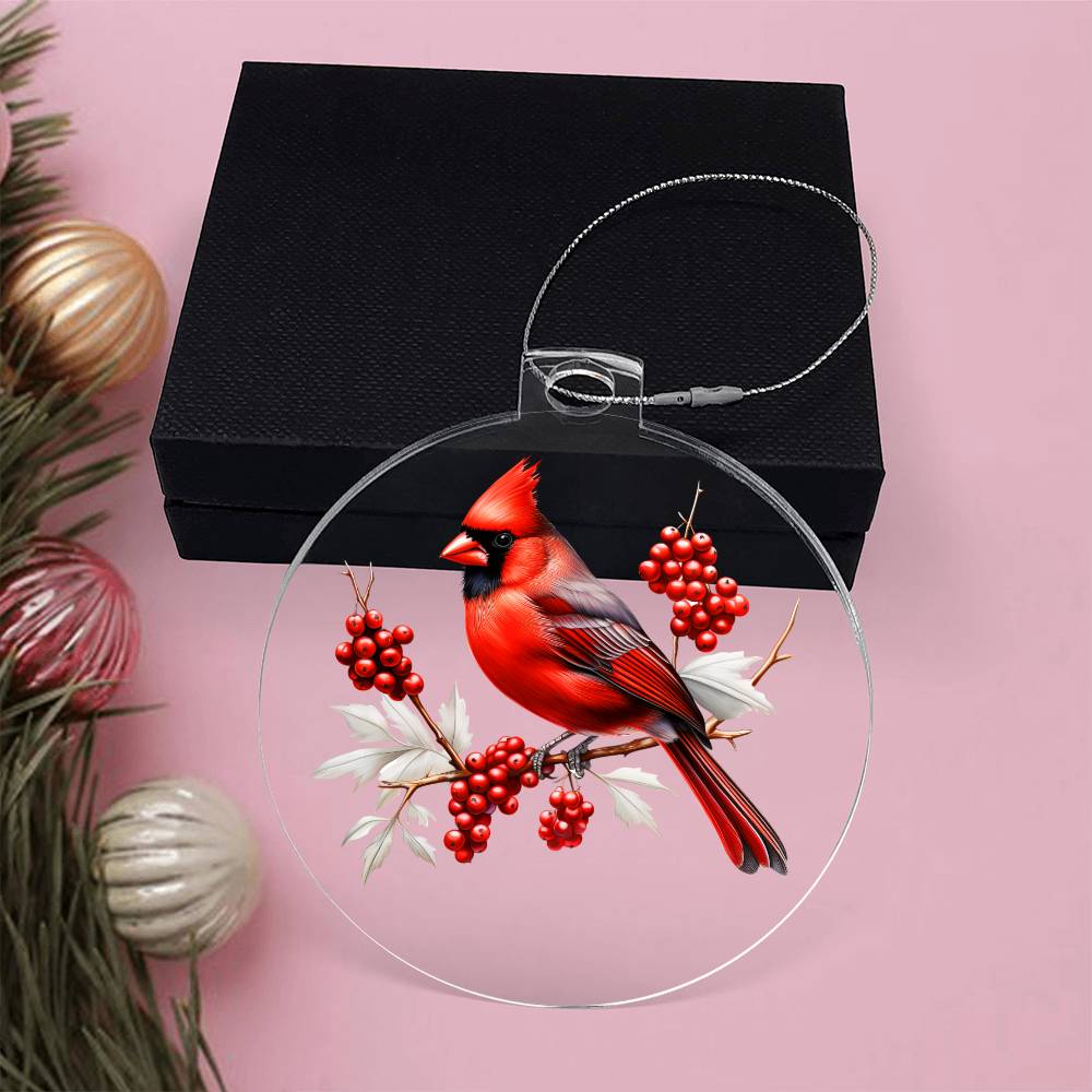 Christmas Cardinal 007 - Acrylic Ornament