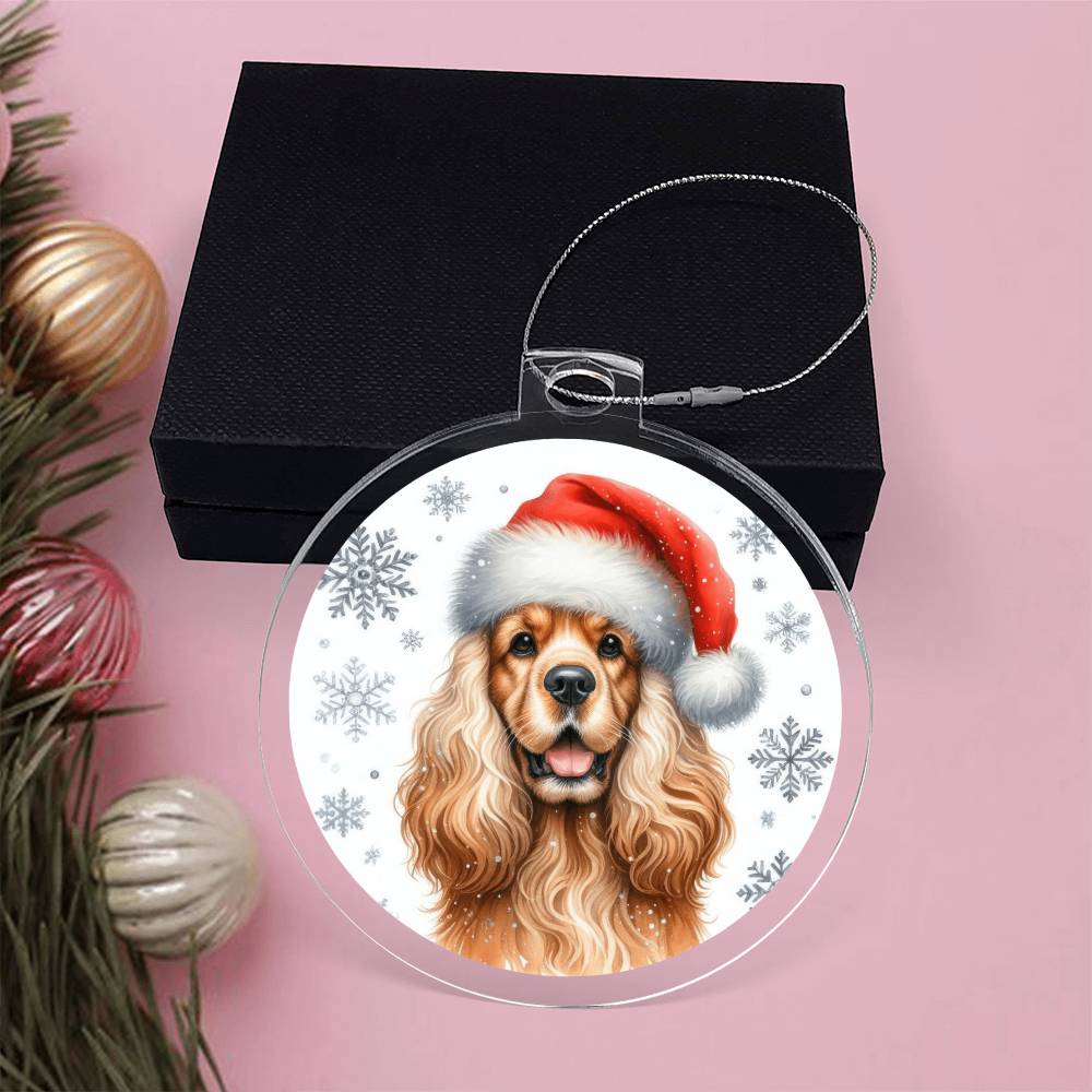 Christmas Dog - English Cocker Spaniel - Acrylic Ornament