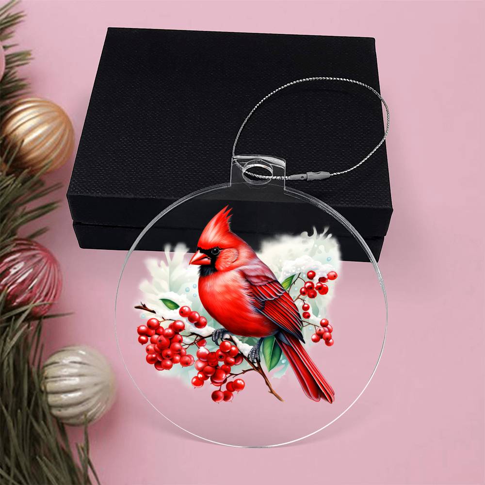 Christmas Cardinal 008 - Acrylic Ornament