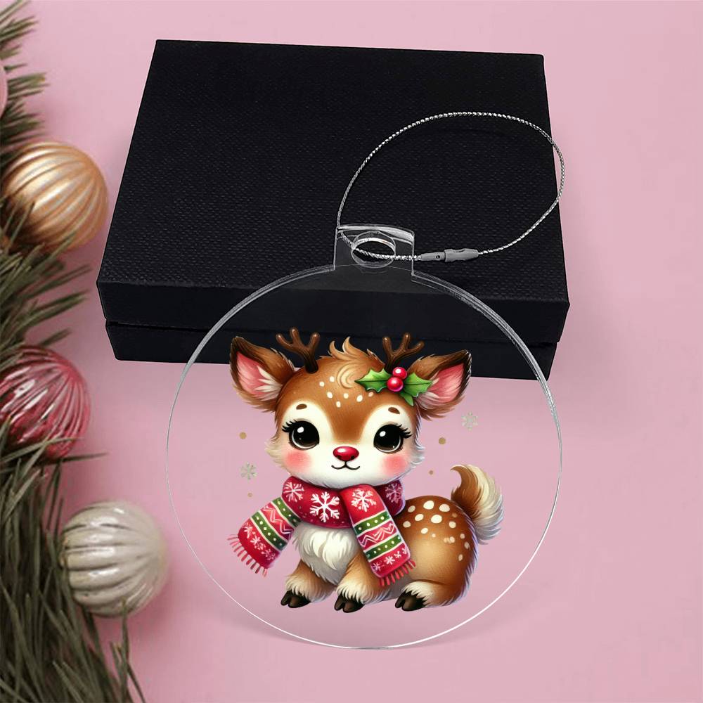 Cute Christmas Reindeer 016 - Acrylic Ornament