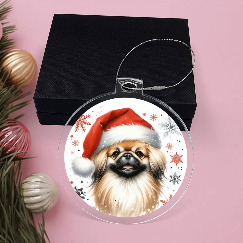 Christmas Dog - Pekingese - Acrylic Ornament