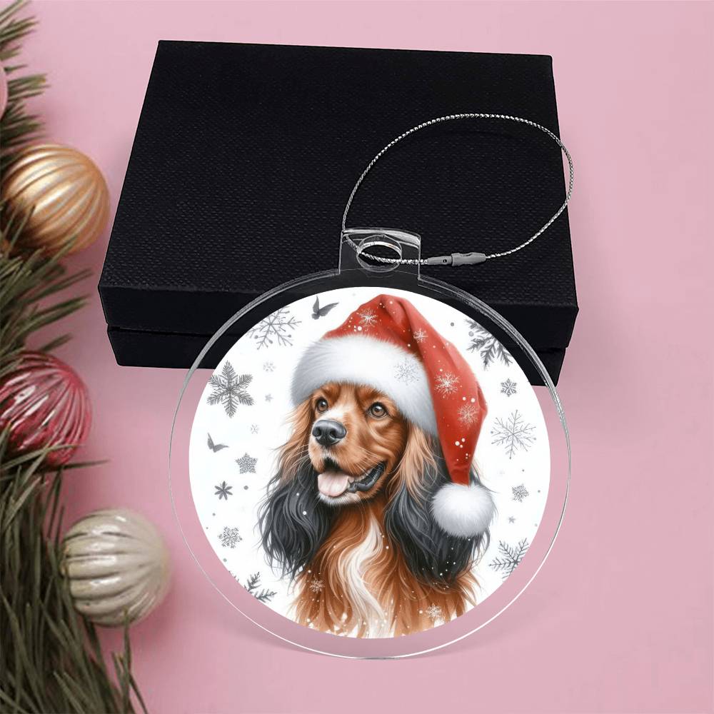 Christmas Dog - Field Spaniel - Acrylic Ornament