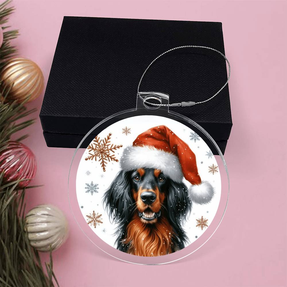 Christmas Dog - Gordon Setter - Acrylic Ornament