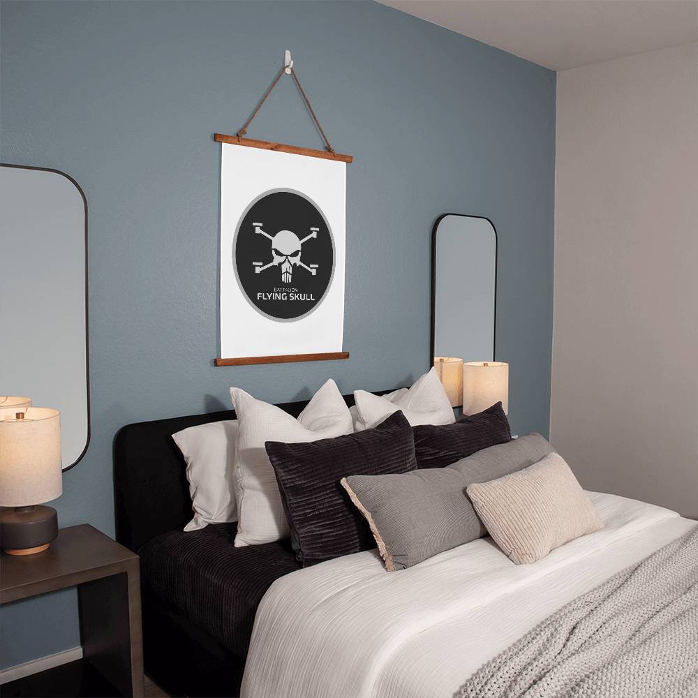 Flying Skull Battalion (Ukraine) - 26" x 36" Wood Framed Wall Tapestry
