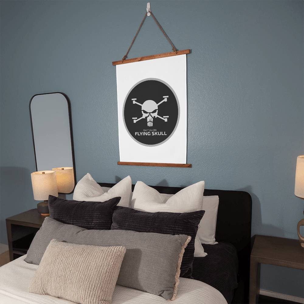Flying Skull Battalion (Ukraine) - 26" x 36" Wood Framed Wall Tapestry