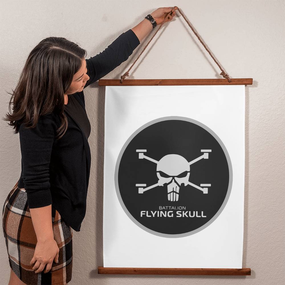 Flying Skull Battalion (Ukraine) - 26" x 36" Wood Framed Wall Tapestry