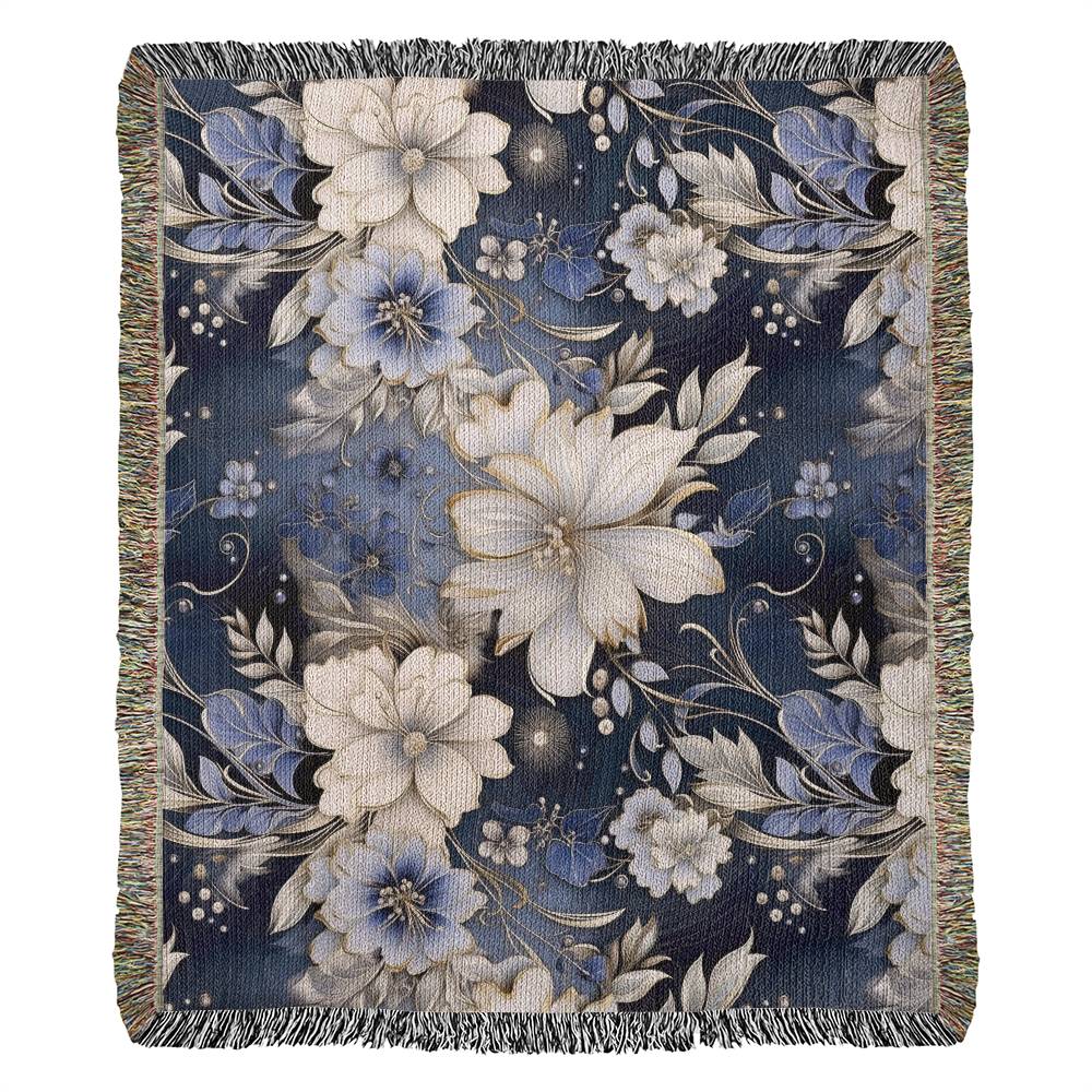 Nocturnal Bloom 12 - 50" x 60" Heirloom Woven Blanket