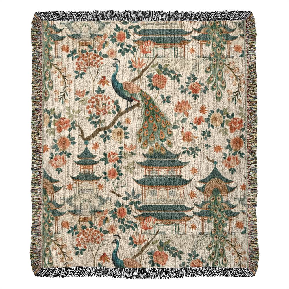 Chinoiserie Pattern 006 - 50" x 60" Heirloom Woven Blanket