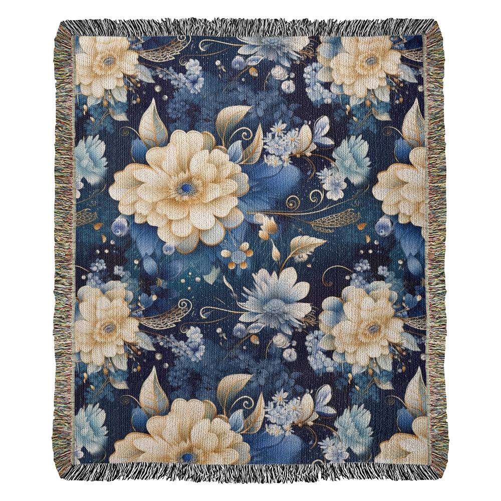 Nocturnal Bloom 01 - 50" x 60" Heirloom Woven Blanket
