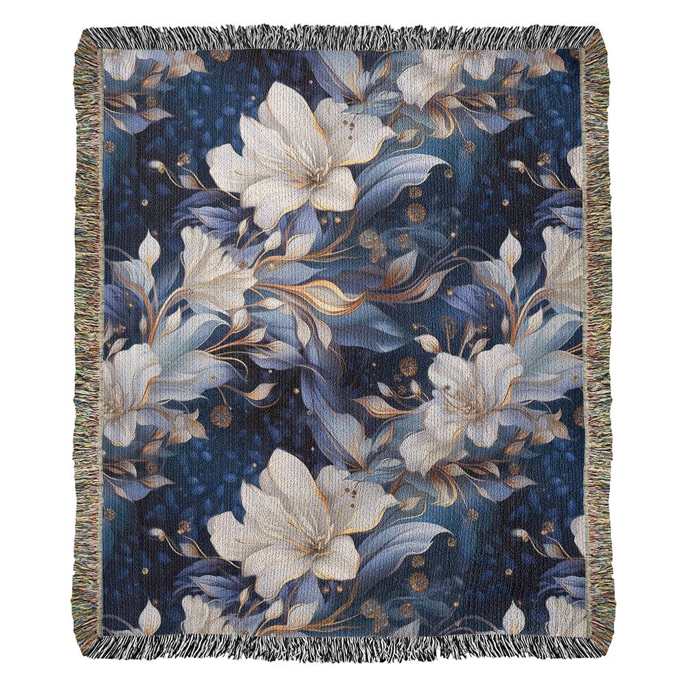 Nocturnal Bloom 05 - 50" x 60" Heirloom Woven Blanket