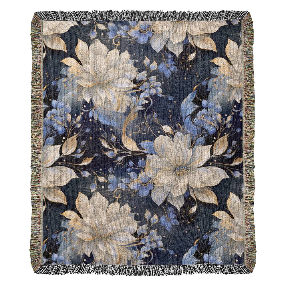 Nocturnal Bloom 08 - 50" x 60" Heirloom Woven Blanket
