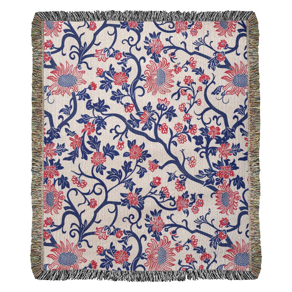 Chinoiserie Pattern 022 - 50" x 60" Heirloom Woven Blanket