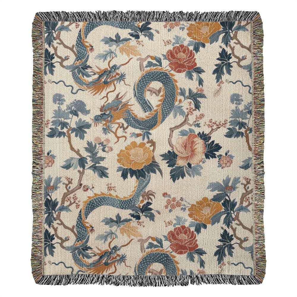 Chinoiserie Pattern 007 - 50" x 60" Heirloom Woven Blanket