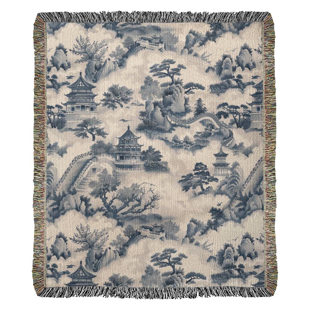 Chinese Ornament Pattern 007 - 50" x 60" Heirloom Woven Blanket