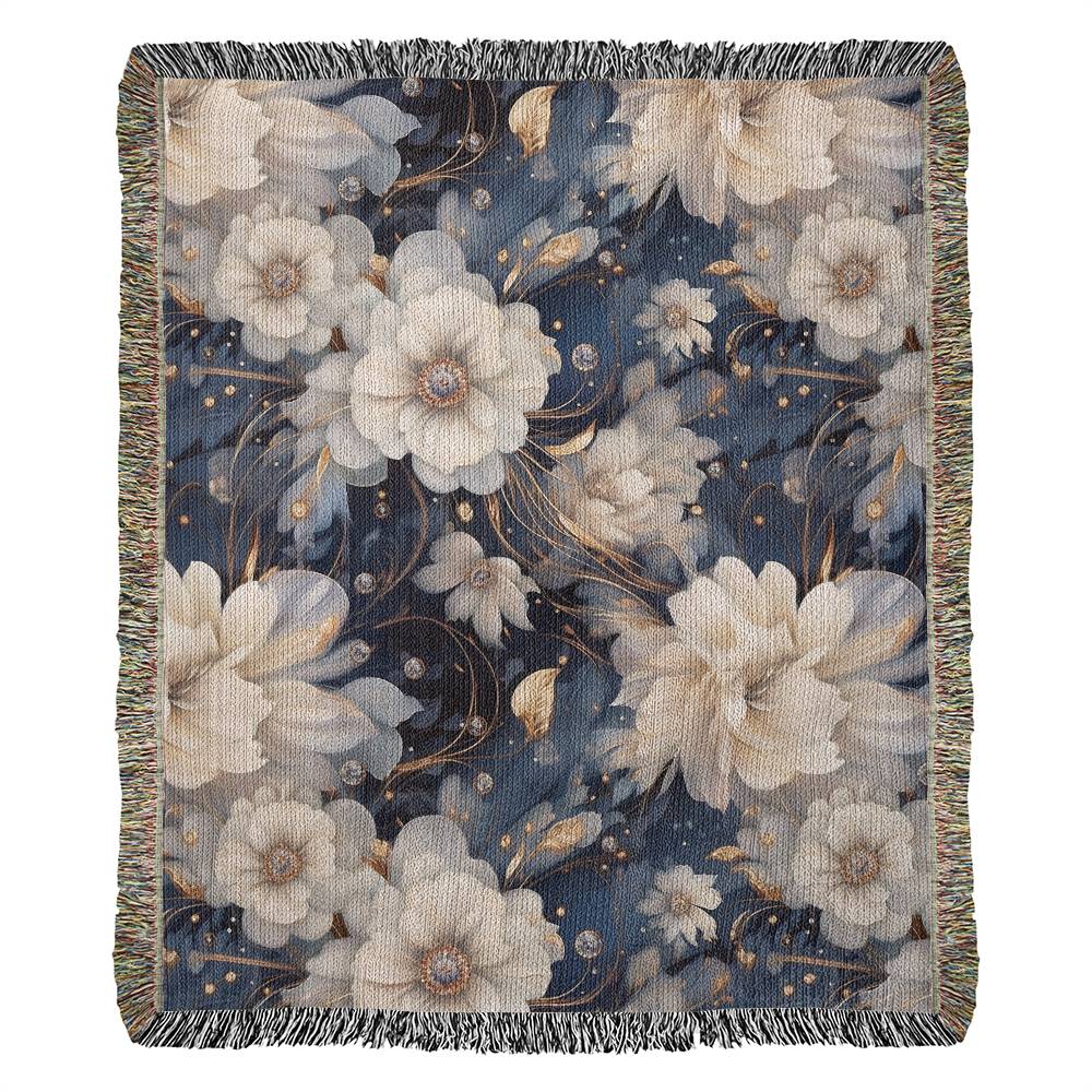 Nocturnal Bloom 02 - 50" x 60" Heirloom Woven Blanket