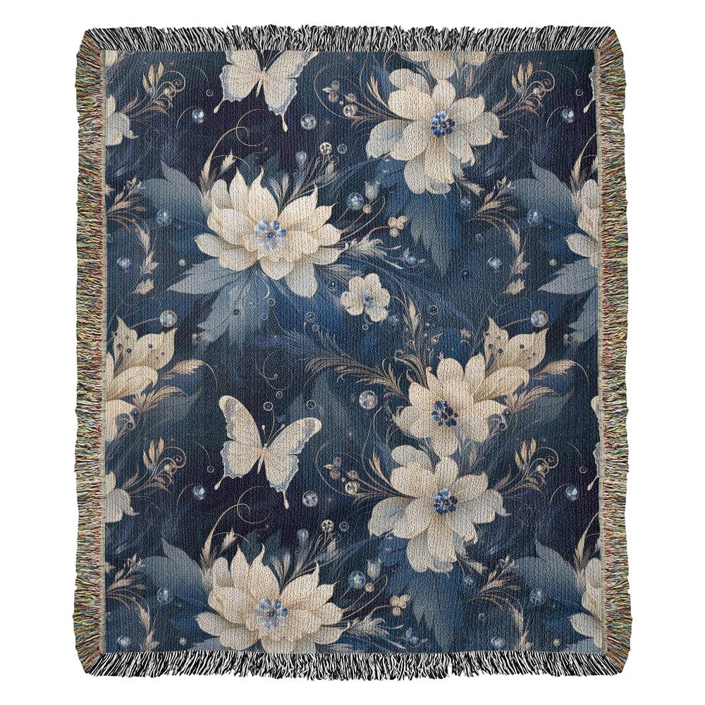 Nocturnal Bloom 04 - 50" x 60" Heirloom Woven Blanket