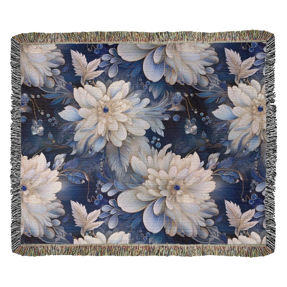 Nocturnal Bloom 09 - 60" x 50" Heirloom Woven Blanket
