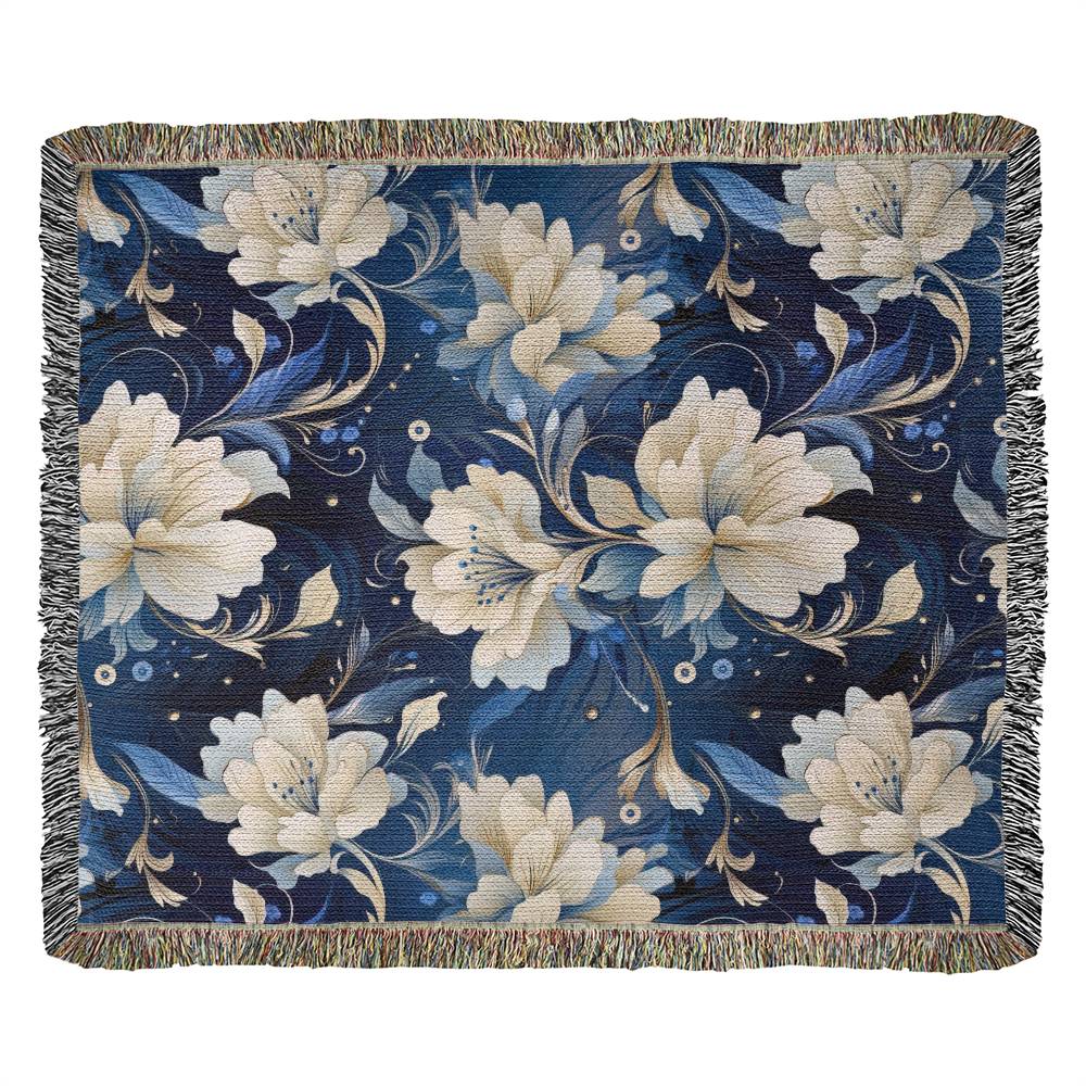 Nocturnal Bloom 11 - 60" x 50" Heirloom Woven Blanket