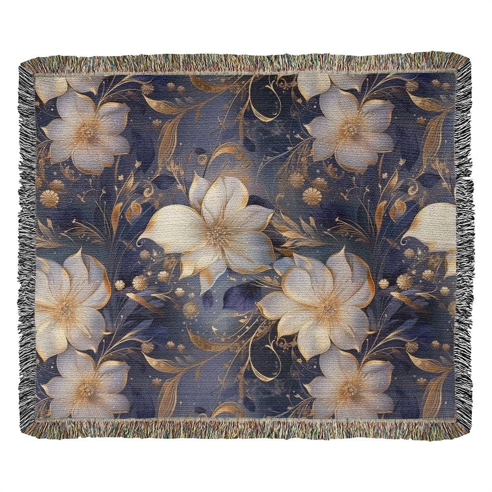 Nocturnal Bloom 10 - 60" x 50" Heirloom Woven Blanket