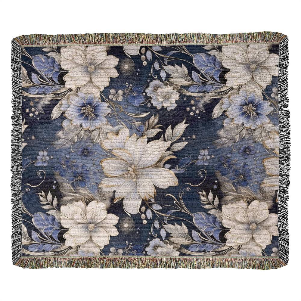 Nocturnal Bloom 12 - 60" x 50" Heirloom Woven Blanket