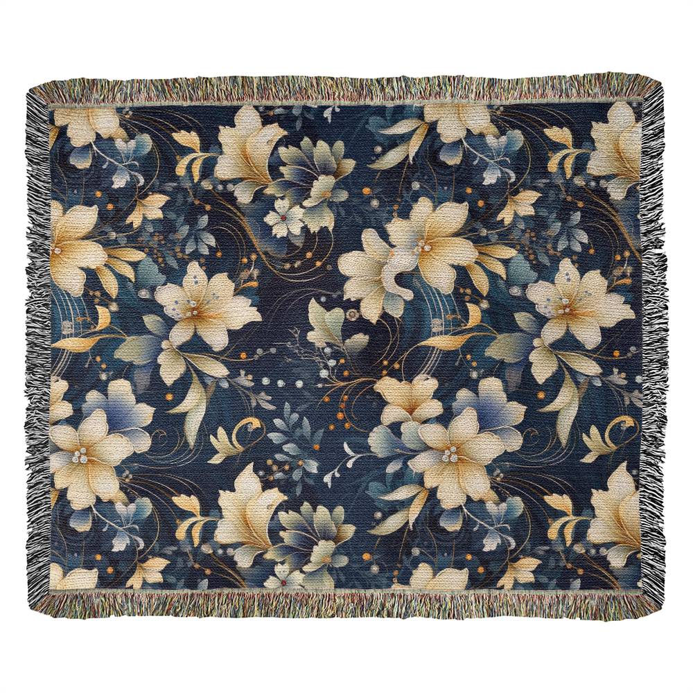 Nocturnal Bloom 06 - 60" x 50" Heirloom Woven Blanket