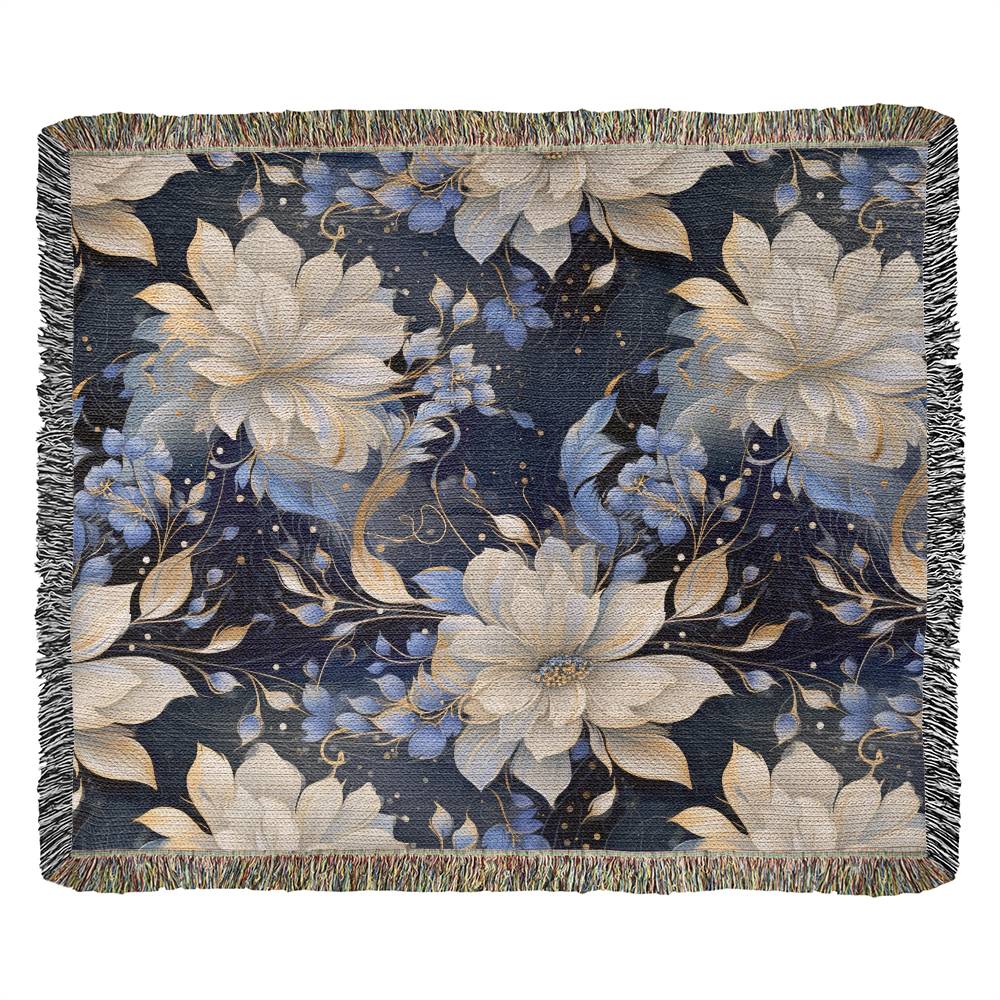 Nocturnal Bloom 08 - 60" x 50" Heirloom Woven Blanket