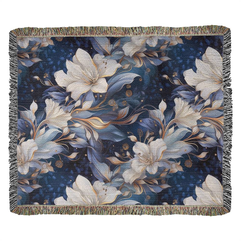 Nocturnal Bloom 05 - 60" x 50" Heirloom Woven Blanket