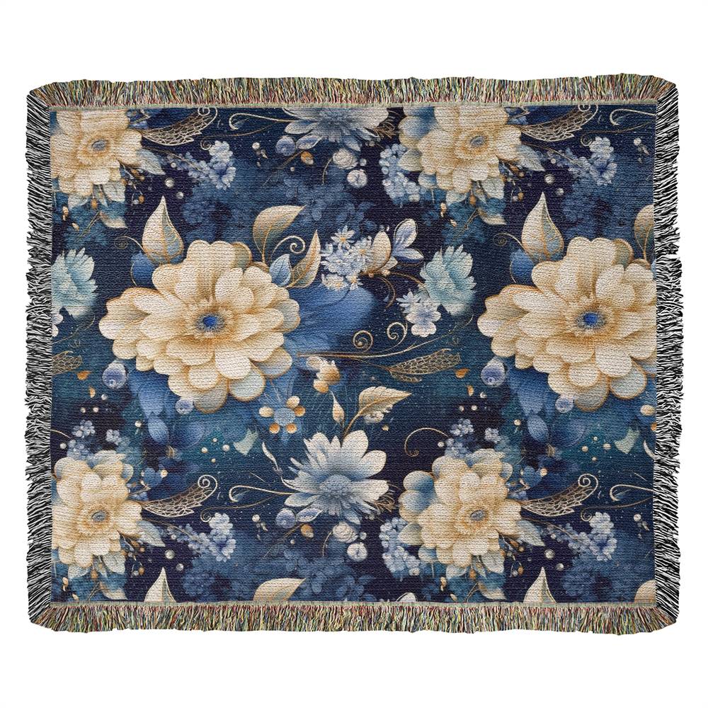 Nocturnal Bloom 01 - 60" x 50" Heirloom Woven Blanket